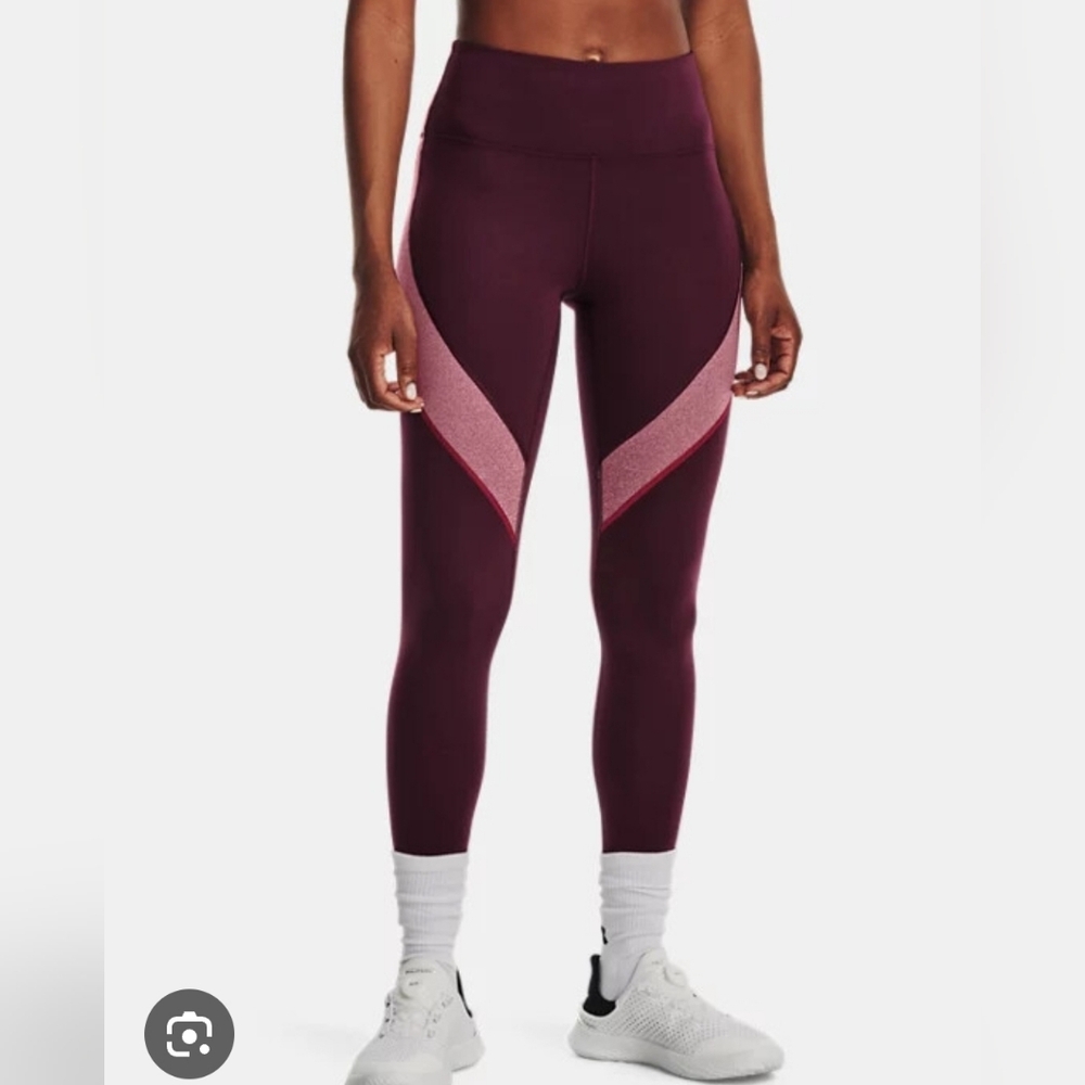 Under Armour Women's High Rise Burgundy Leggings Size XL
